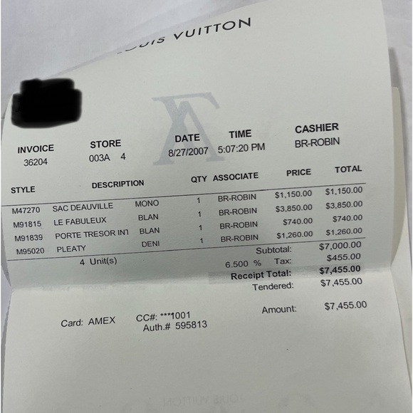 Louis Vuitton Monogram Denim Pleaty Bag Blue Vachetta Trim Handbag with receipt - Picture 17 of 17